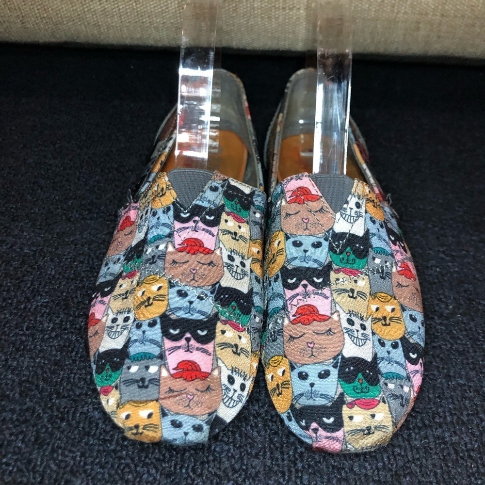Bobs From Sketchers Memory Foam Gray Cat Print Sl… - image 2